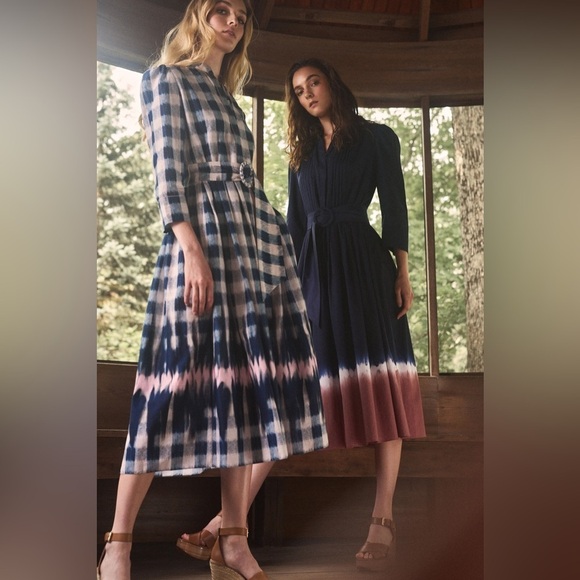 New! Sachin & Babi x Anthropologie Mari Gingham Cotton Midi Dress💙sz 2, 6 & 10 - Picture 6 of 16